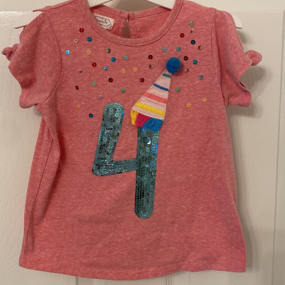 Mud pie 4th birthday shirt